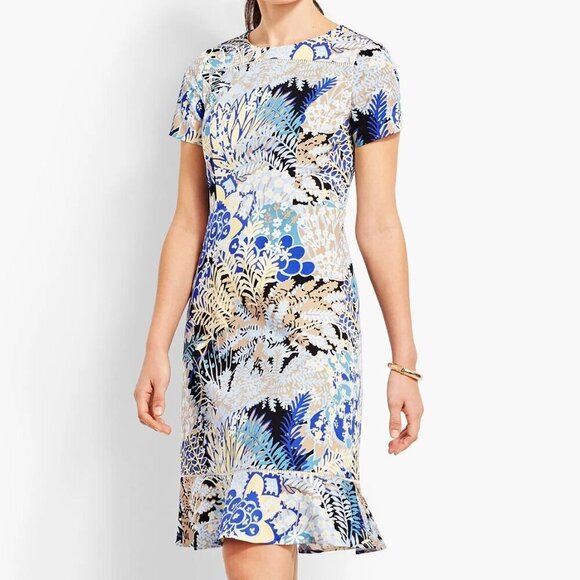 Talbots Size 10 Botanical Garden Sheath Dress.  Excellent, Like New Condition - Picture 1 of 16